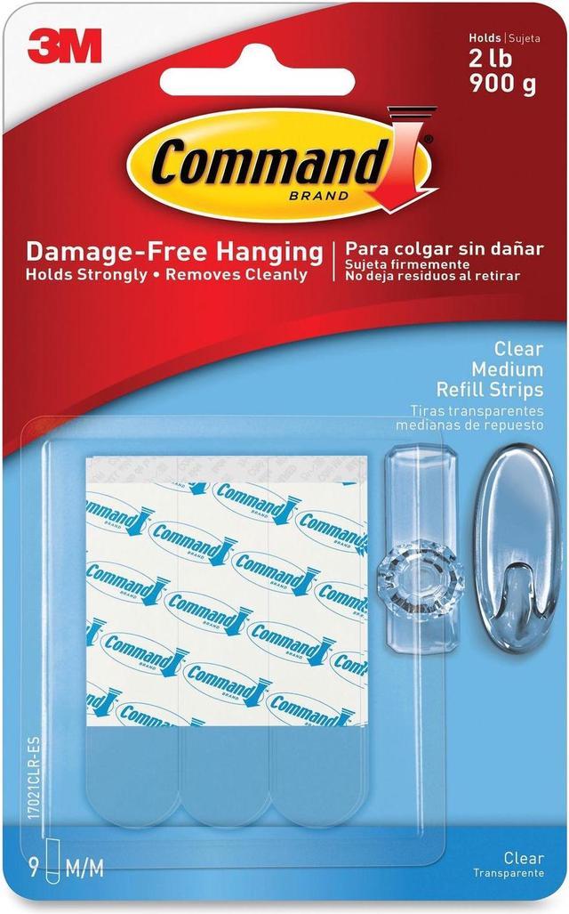 Command Strong Double Sided Wall Tape Strip Adhesive Refill for Home  Hanging