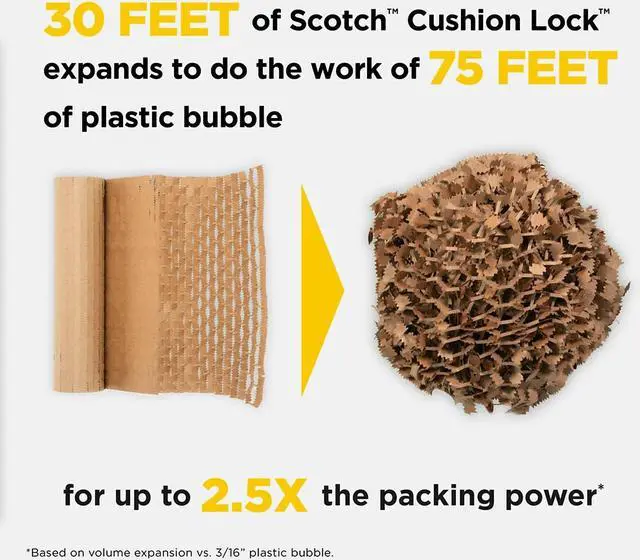 Alt view image 7 of 9 - 3M Scotch Cushion Lock Protective Wrap Tan 12" x 1000 ft (PCW-121000) PCW121000