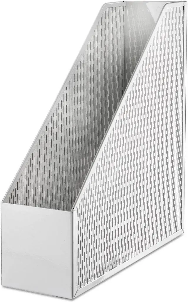 Main image of Artistic Urban Collection Punched Metal Magazine File 3 1/2 x 10 x 11 1/2 White ART20004WH