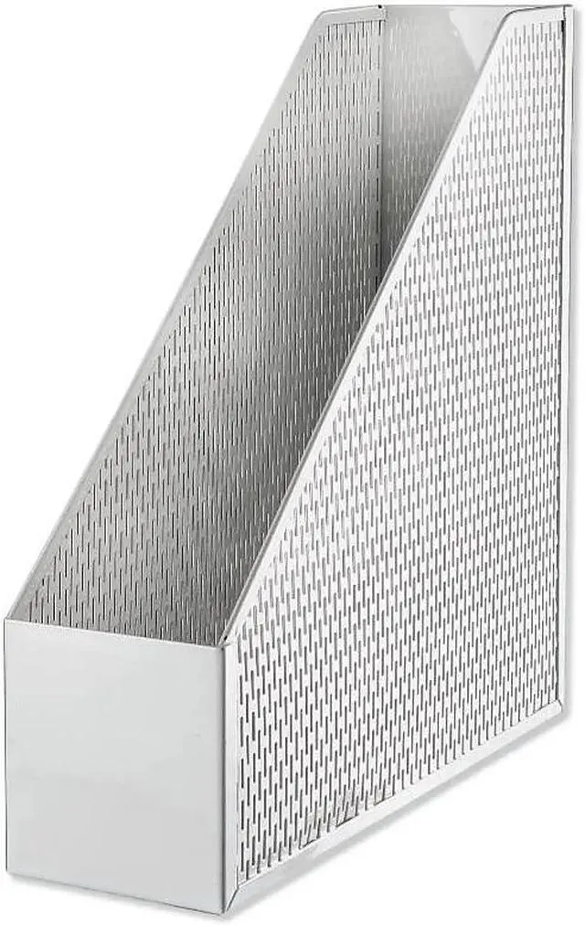 Alt view image 2 of 3 - Artistic Urban Collection Punched Metal Magazine File 3 1/2 x 10 x 11 1/2 White ART20004WH