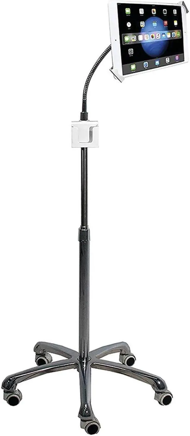 Alt view image 2 of 13 - CTA Digital Digital Heavy-Duty Security Gooseneck Floor Stand-iPad/Tab (PAD-SHFS) CTAPADSHFS