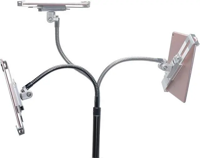 Alt view image 4 of 13 - CTA Digital Digital Heavy-Duty Security Gooseneck Floor Stand-iPad/Tab (PAD-SHFS) CTAPADSHFS