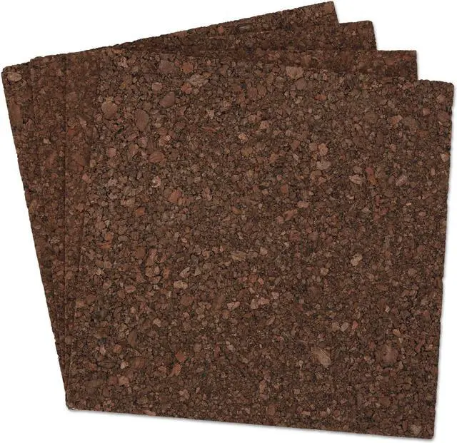 Alt view image 2 of 6 - UNIVERSAL Cork Tile Panels Dark Brown 12 x 12 4/Pack 43403