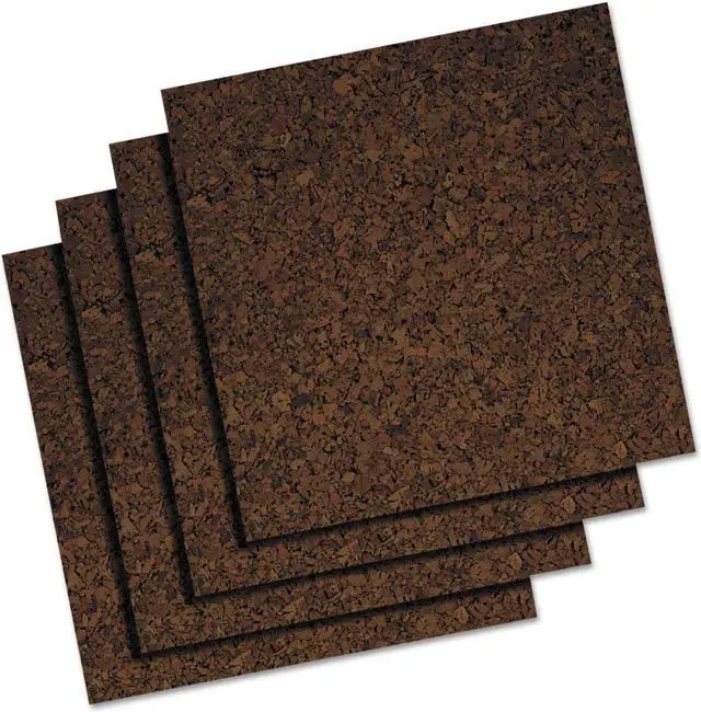 Alt view image 4 of 6 - UNIVERSAL Cork Tile Panels Dark Brown 12 x 12 4/Pack 43403