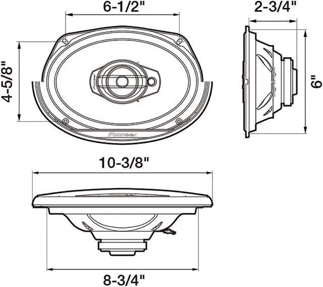 Alt view image 15 of 20 - Pioneer TS-G6930F 6" x 9" 3-Way Coaxial Speaker 400W Max
