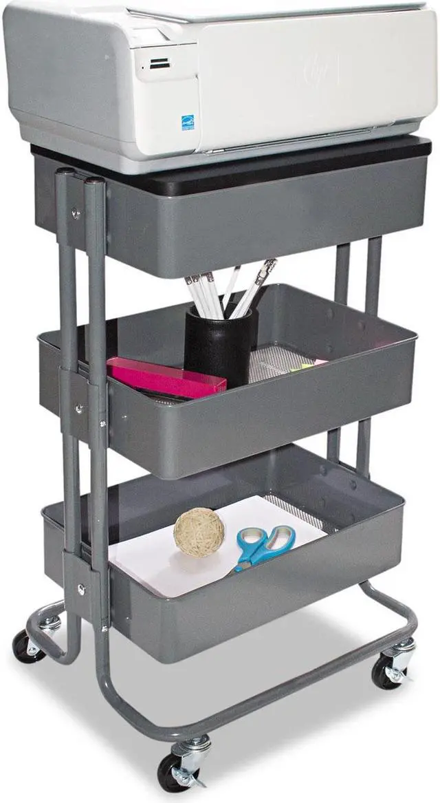 Alt view image 3 of 6 - Vertiflex Multi-Use Storage Cart/Stand-Up Workstation 17w x 14 3/8d x 18 1/2 - 39d Gray VF51025