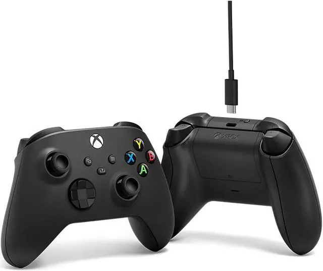 Alt view image 3 of 6 - Microsoft Xbox Wireless Controller + USB Type-C Cable Carbon Black (1V8-00001) 1V800001