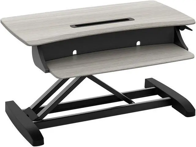Main image of Ergotron WorkFit-Z Mini Adjustable Standing Desk Converter Gray Woodgrain (33-458-917) 33458917