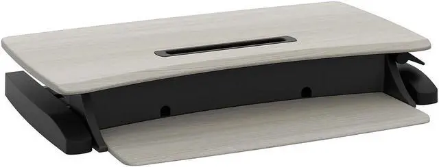 Alt view image 3 of 10 - Ergotron WorkFit-Z Mini Adjustable Standing Desk Converter Gray Woodgrain (33-458-917) 33458917