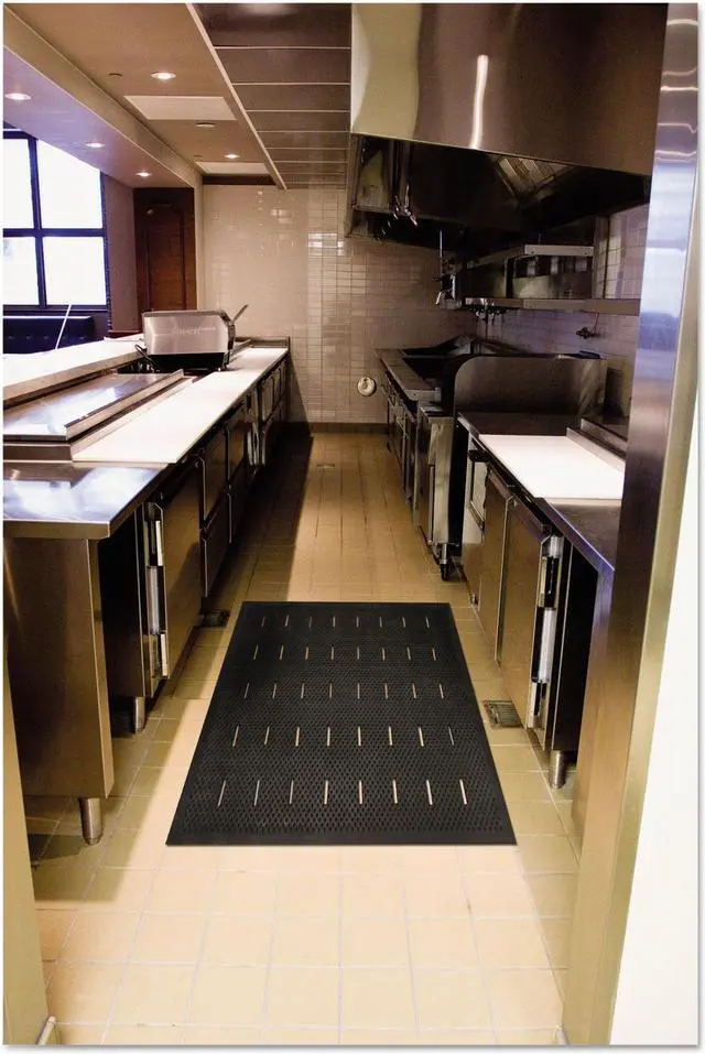 Alt view image 4 of 5 - Guardian Free Flow Comfort Utility Floor Mat 36 x 48 Black 34030401