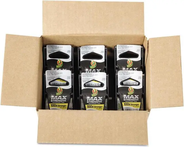 Alt view image 3 of 6 - Duck MAX Packaging Tape w/Disposable Dispenser 1.88"x22yds 1 1/2" Core Clear 6/PK 284983