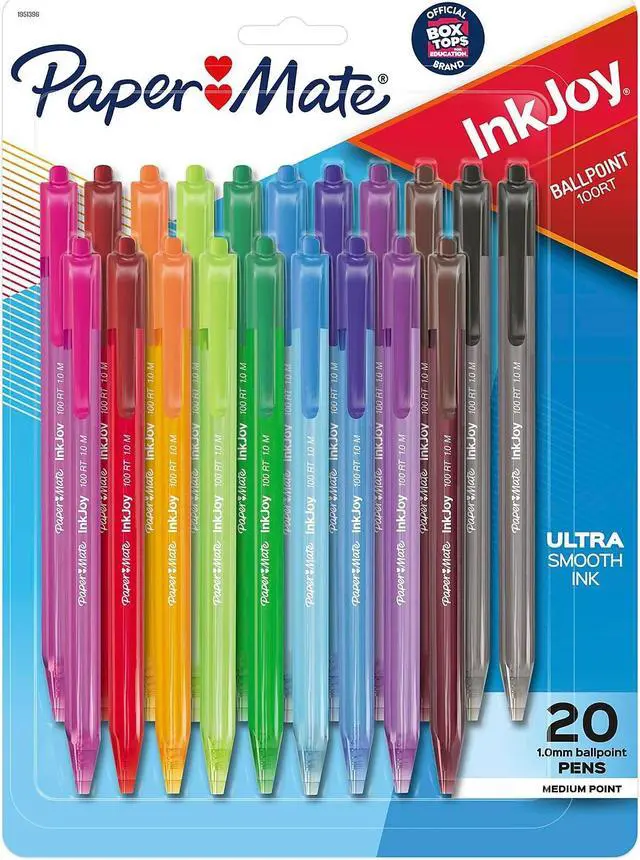 Main image of Paper Mate InkJoy 100 RT Retractable Ballpoint Pens Medium Point Assorted Ink 180160