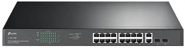 Alt view image 20 of 20 - TP-Link TL-SG1218MP | 16 Port Gigabit PoE Switch | 16 PoE+ Ports @250W, w/ 2 Uplink Gigabit Ports + 2 Combo SFP Slots | Plug & Play | Sturdy Metal | Rack-mountable