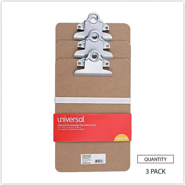 Alt view image 2 of 8 - UNIVERSAL Hardboard Clipboard 3/4" Capacity 5 x 8 Sheets Brown 05610VP