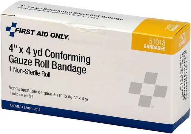 Alt view image 4 of 4 - PhysiciansCare First Aid Conforming Gauze Bandage 4" wide 51018