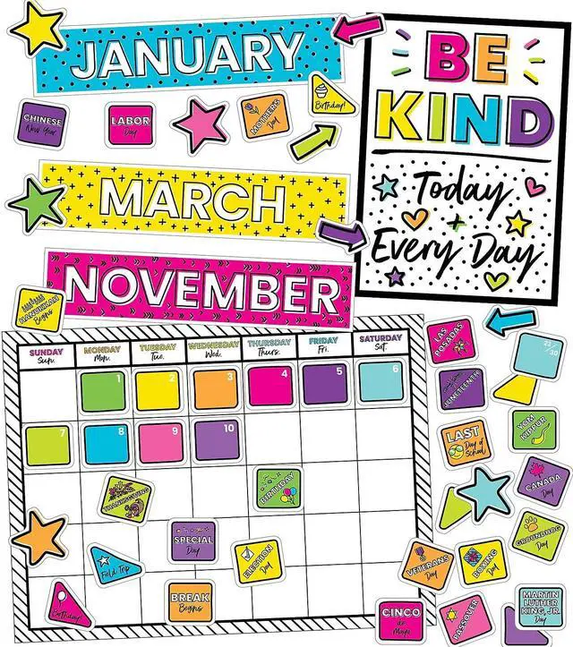 Main image of Carson-Dellosa Carson Dellosa Education Kind Vibes Calendar Bulletin Board Set (CD-110522)