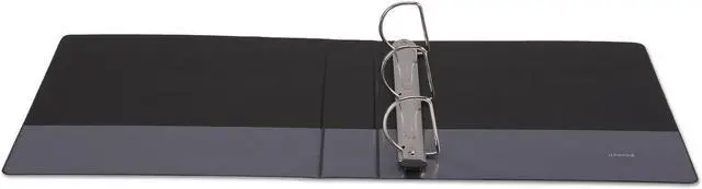 Alt view image 2 of 7 - UNIVERSAL Push-Open Deluxe Plus D-Ring View Binder 1-1/2" Capacity 8-1/2 x 11 Black 30721