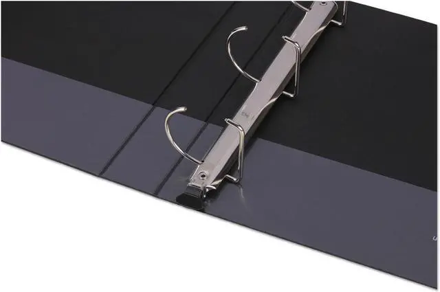 Alt view image 3 of 7 - UNIVERSAL Push-Open Deluxe Plus D-Ring View Binder 1-1/2" Capacity 8-1/2 x 11 Black 30721
