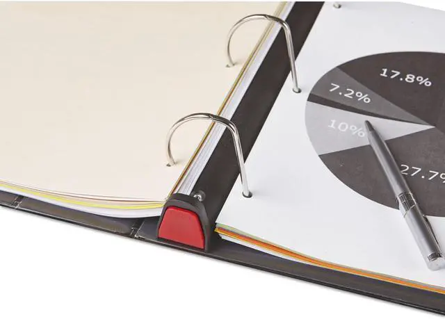 Alt view image 7 of 7 - UNIVERSAL Push-Open Deluxe Plus D-Ring View Binder 1-1/2" Capacity 8-1/2 x 11 Black 30721