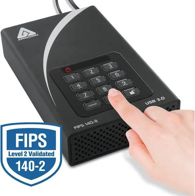 Alt view image 17 of 19 - Apricorn Aegis Padlock Dt Fips Adt-3Pl256f-12Tb 12 Tb Desktop Hard Drive - External - Black - Taa Compliant