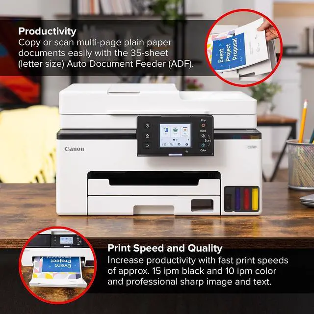 Alt view image 4 of 20 - Canon MAXIFY GX2020 Inkjet Printer Print Scan Copy Fax (6171C002)