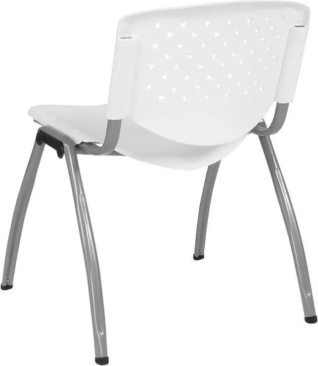 Alt view image 6 of 14 - Flash Furniture HERCULES Series Plastic Stack Chair White 5 Pack (5RUTF01AWH)