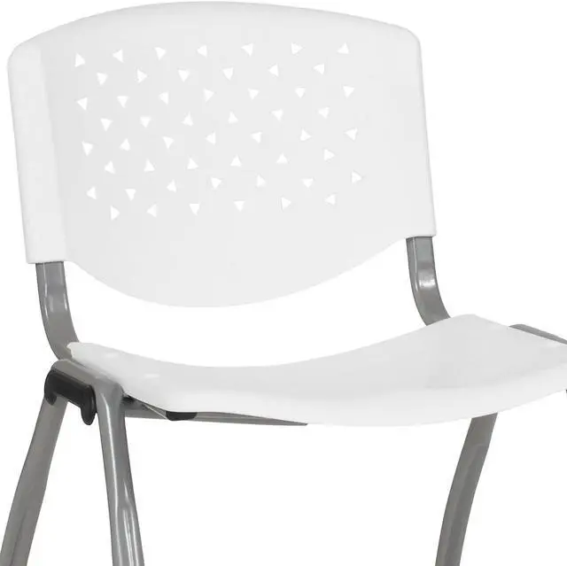 Alt view image 7 of 14 - Flash Furniture HERCULES Series Plastic Stack Chair White 5 Pack (5RUTF01AWH)