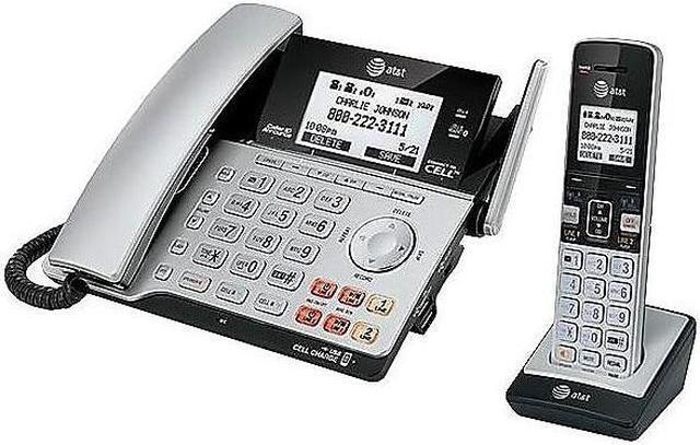 Alt view image 2 of 10 - AT&T Connect to Cell TL86103 2-Line Corded/Cordless Phone 284987