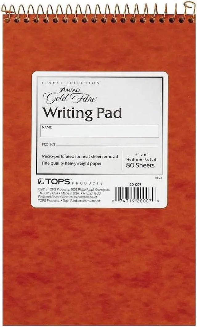 Alt view image 8 of 10 - Ampad Gold Fibre Retro Wirebound Writing Pad College/Medium 5 x 8 Ivory 80 Sheets 20007