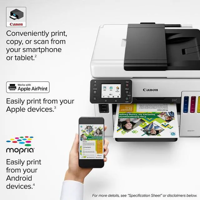 Alt view image 18 of 20 - Canon MAXIFY GX7021 Wireless MegaTank All-In-One Color Inkjet  Printer