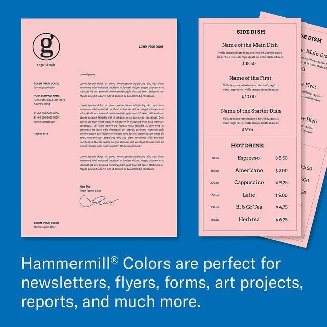Alt view image 13 of 14 - Hammermill Multipurpose Paper 20lb. 8-1/2"x14" Pink 103390
