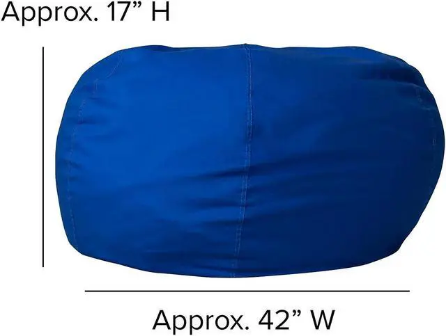 Alt view image 14 of 20 - Oversized Solid Royal Blue Bean Bag Chair