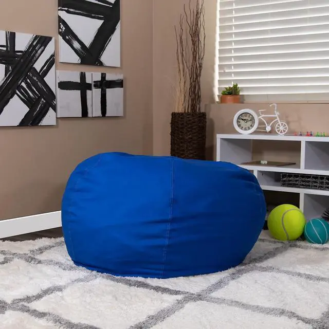 Alt view image 17 of 20 - Oversized Solid Royal Blue Bean Bag Chair