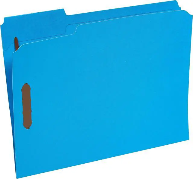 Alt view image 9 of 11 - Manila Folders, 2 Fasteners, 1/3 Tab, Letter, Blue, 50/BX