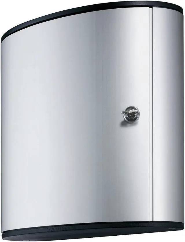 Main image of Durable Locking Key Cabinet 54-Key Brushed Aluminum Silver 11 3/4 x 4 5/8 x 11