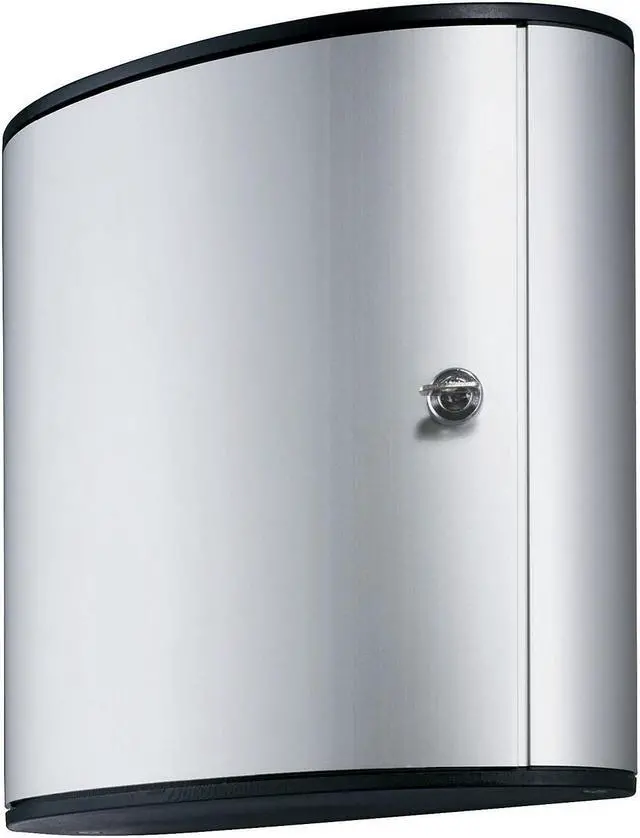 Main image of Durable Locking Key Cabinet 36-Key Brushed Aluminum Silver 11 3/4 x 4 5/8 x 11