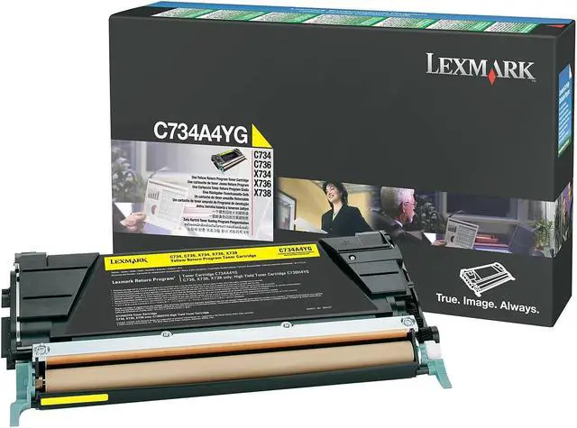 Alt view image 11 of 13 - Lexmark C734A4YG Return Program Toner Cartridge - Yellow