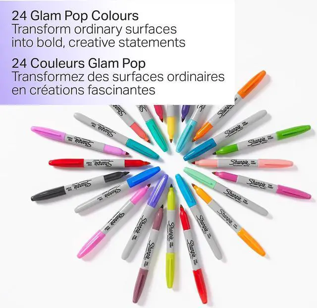 Alt view image 5 of 9 - Color Burst Permanent Markers Fine 24/Pkg-Assorted