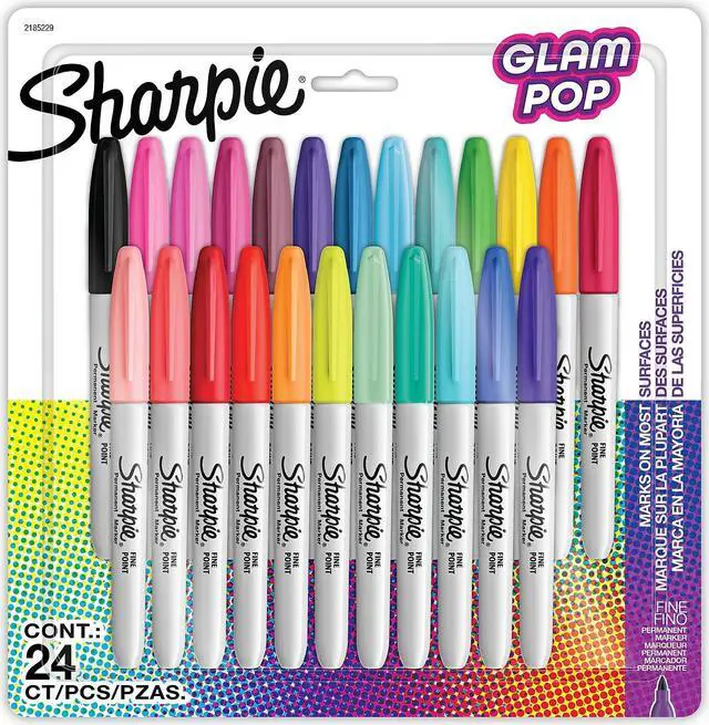 Alt view image 4 of 9 - Color Burst Permanent Markers Fine 24/Pkg-Assorted