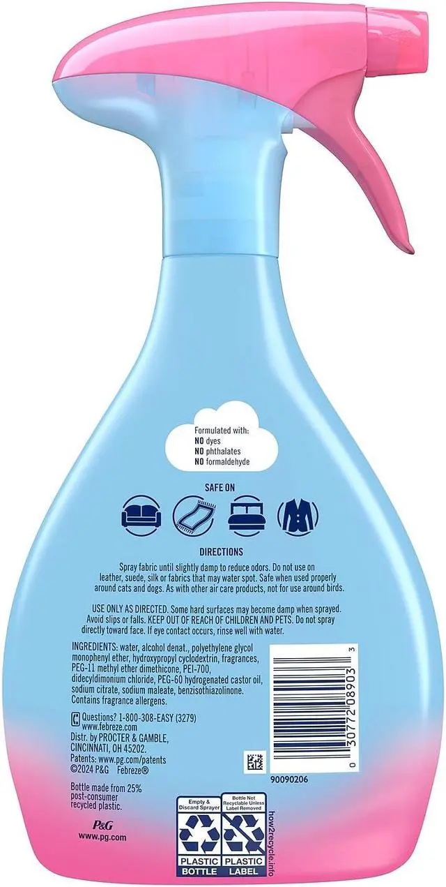 Alt view image 19 of 20 - Febreze FABRIC Refresher/Odor Eliminator Downy April Fresh 27 oz Spray Bottle
