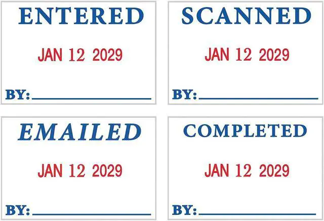 Alt view image 17 of 20 - 4 in 1 e-Message 2 Color Dater 15/16 x 1 3/4 COMPLETED/EMAILED/ENTERED/SCANNED