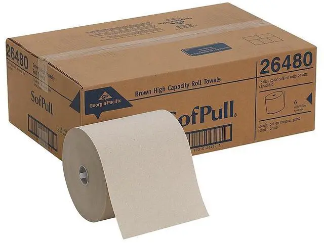 Alt view image 11 of 12 - Georgia Pacific Professional Hardwound Roll Paper Towel Nonperforated 7.87 x 1000ft Brown 6 Rolls/Carton 26480