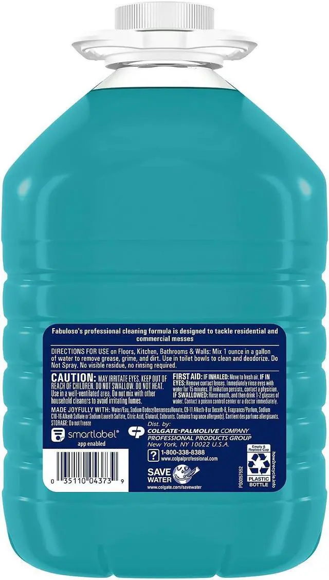 Alt view image 11 of 12 - Fabuloso CPM04373 All-Purpose Cleaner Ocean Cool Scent 1 gal. Bottle 4 Count