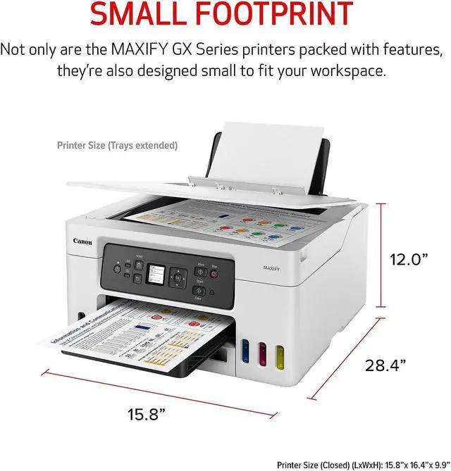 Alt view image 20 of 20 - Canon MAXIFY GX3020 Wireless Inkjet Multifunction Printer Color 5777C002