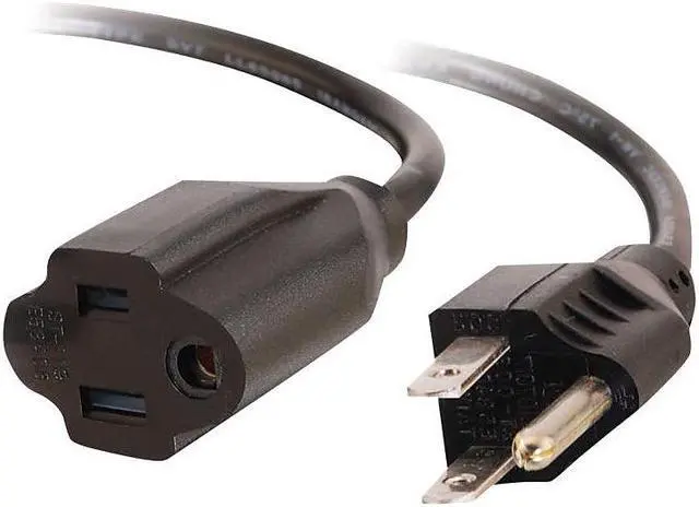Alt view image 9 of 9 - C2G 03115 18 AWG Outlet Saver Power Extension Cord - NEMA 5-15P to NEMA 5-15R, TAA Compliant, Black (6 Feet, 1.82 Meters)