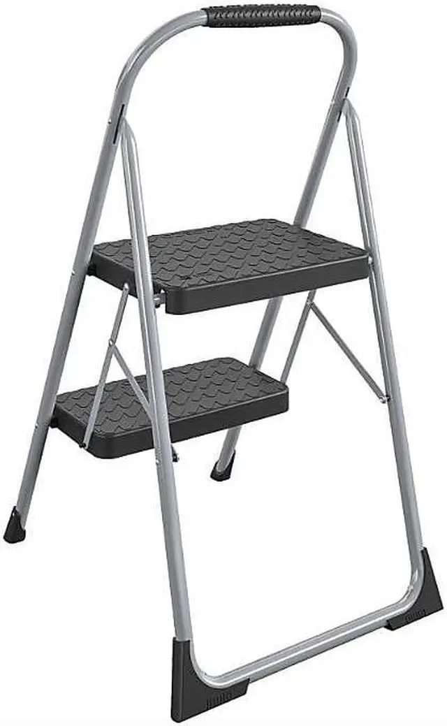Alt view image 10 of 11 - Cosco 2-Step Big Step Folding Stool 200lb 22" Spread Black/Gray 11308PBL1E