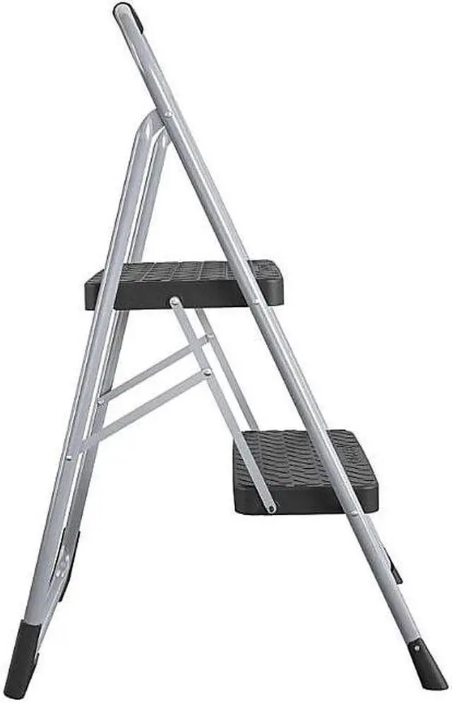 Alt view image 9 of 11 - Cosco 2-Step Big Step Folding Stool 200lb 22" Spread Black/Gray 11308PBL1E