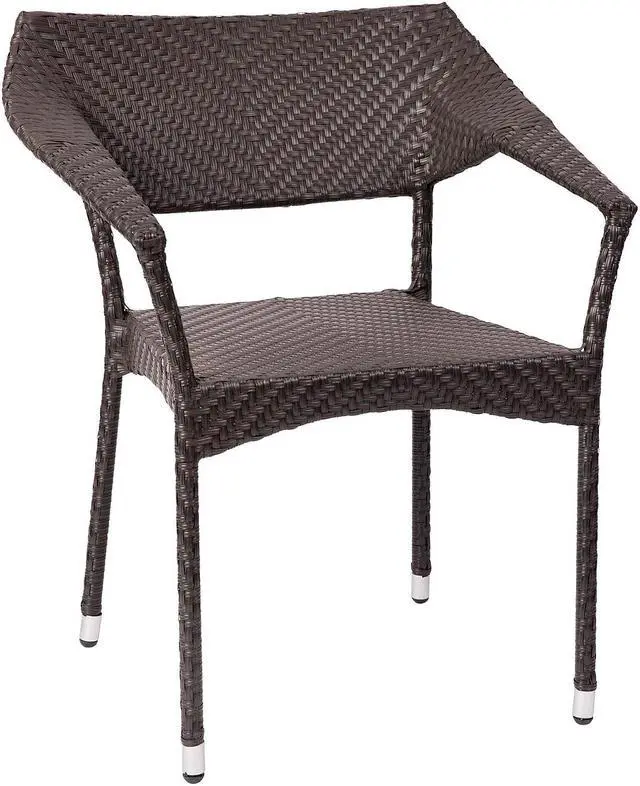 Main image of Flash Furniture Jace 34"H Espresso PE Rattan Wicker Commercial Grade Stacking Patio Chair (TTTT002ESP)