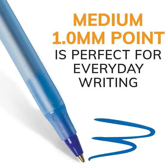 Alt view image 3 of 7 - BIC Round Stic Xtra Life Ballpoint Pen Medium Point Blue Ink 144/Pack (GSM144AZ-BLU)