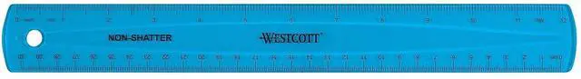 Main image of Westcott 12" Plastic Standard Ruler Assorted 12/Box (17721)